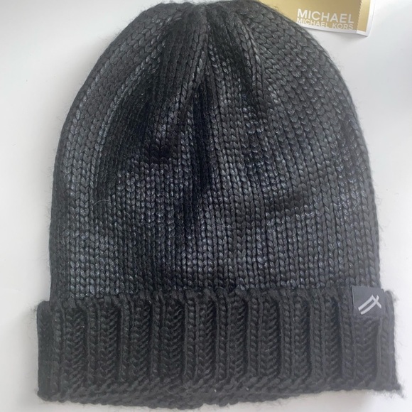 William Rast Accessories - William Rast Black Glossy Beanie